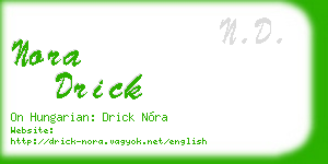 nora drick business card